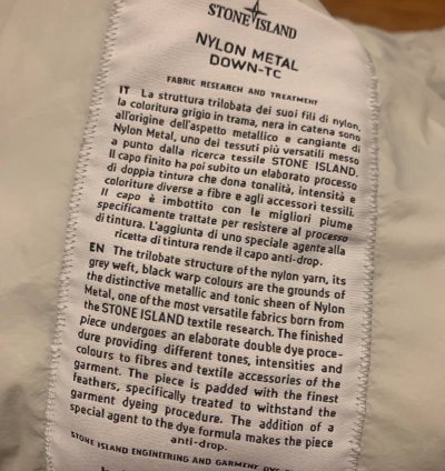Stone Island Nylon Down Jacket
