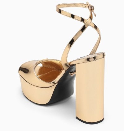 Prada Gold Platform Leather Sandal