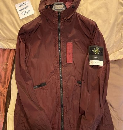Stone Island Nylon Metal Flock Burgundy Jacket