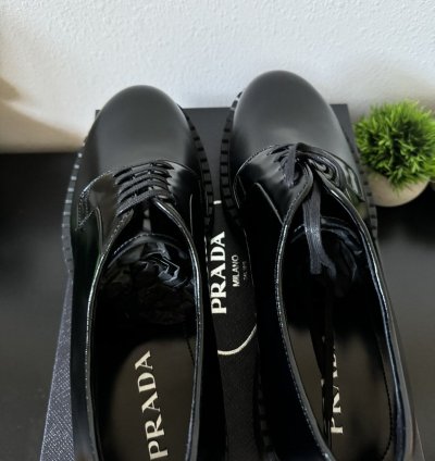 Prada Lace Up Derby Shoes Black Size 11