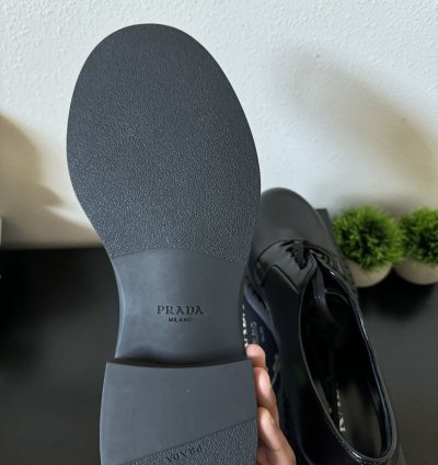 Prada Lace Up Derby Shoes Black Size 11