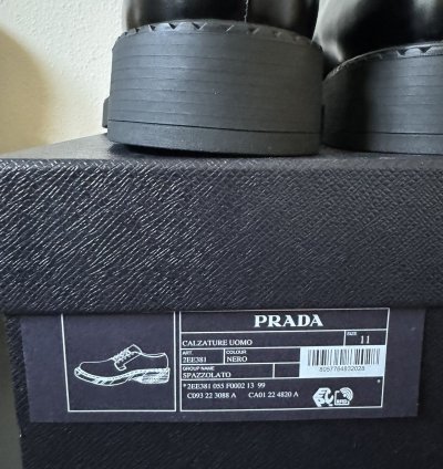 Prada Lace Up Derby Shoes Black Size 11