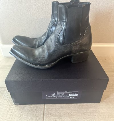 Prada Leather Boots Booties Chelsea Fw23