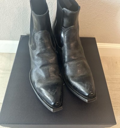 Prada Leather Boots Booties Chelsea Fw23