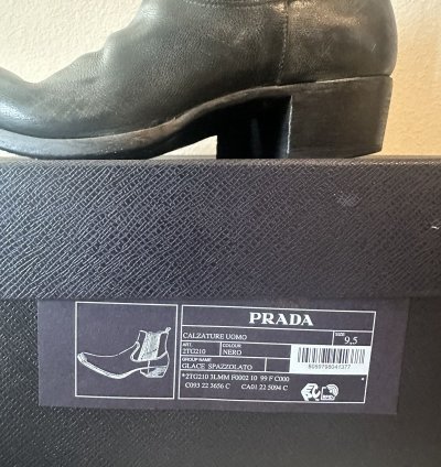 Prada Leather Boots Booties Chelsea Fw23