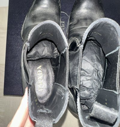 Prada Leather Boots Booties Chelsea Fw23