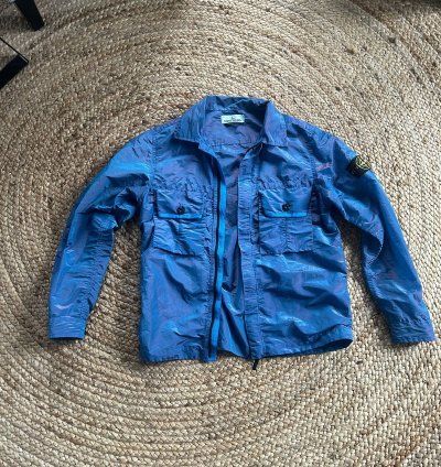 Stone Island Nylon Metal Overshirt Iridescent Blue