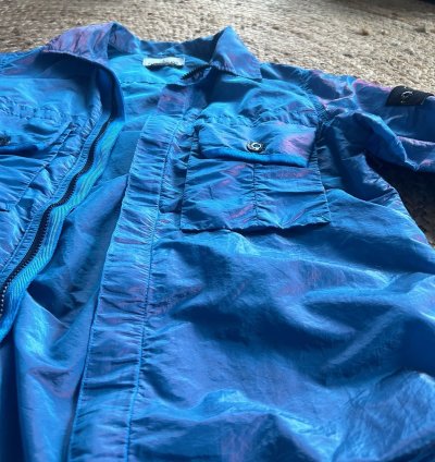 Stone Island Nylon Metal Overshirt Iridescent Blue