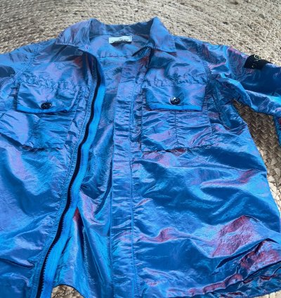 Stone Island Nylon Metal Overshirt Iridescent Blue
