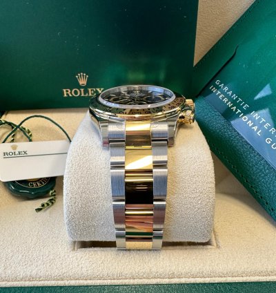 Rolex Daytona New 2024 Black Dial Yellow Subdials Two Tone Yellow Gold Oyster Chronograph