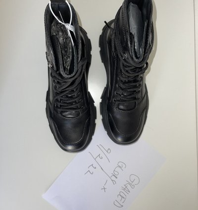Prada Leather Chunky Sole Combat Boots
