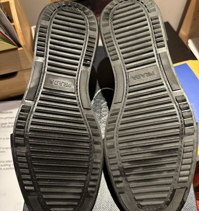 Prada Leather Lace Up Shoes With Rubber Sole