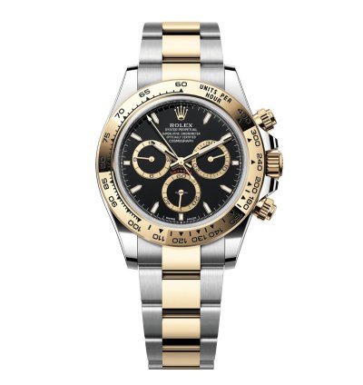 Rolex Daytona New 2025 Black Index Dial Two Tone Yellow Gold Smooth Bezel Oyster Bracelet
