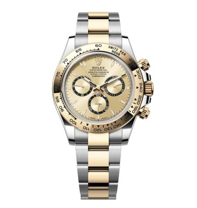 Rolex Daytona New 2025 Champagne Index Dial Two Tone Yellow Gold Smooth Bezel Oyster Bracelet