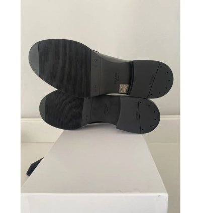 Prada Leather Lace Ups dnc115 In Black Brushed Leather