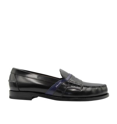 Prada Leather Logo Loafers