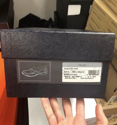 Prada Leather Logo Loafers