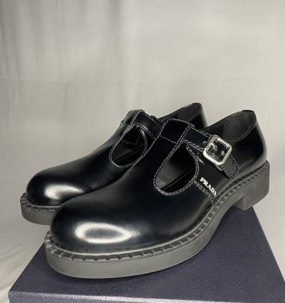 Prada Leather Mary Jane -strap Shoes