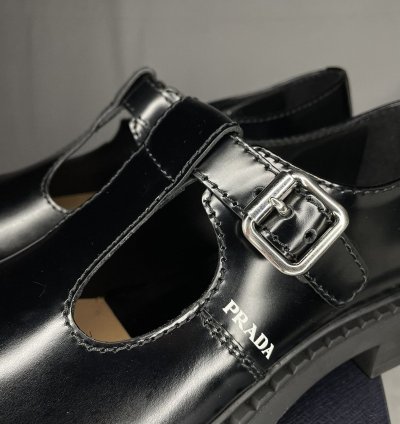 Prada Leather Mary Jane -strap Shoes