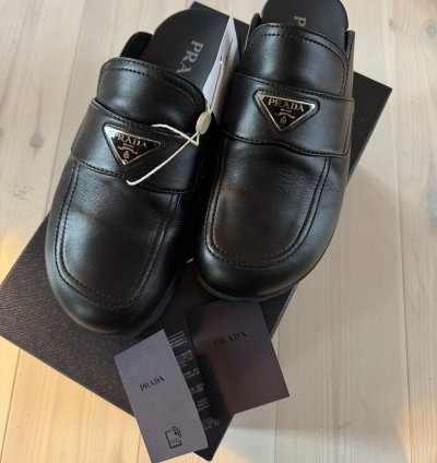 Prada Leather Mule Slippers