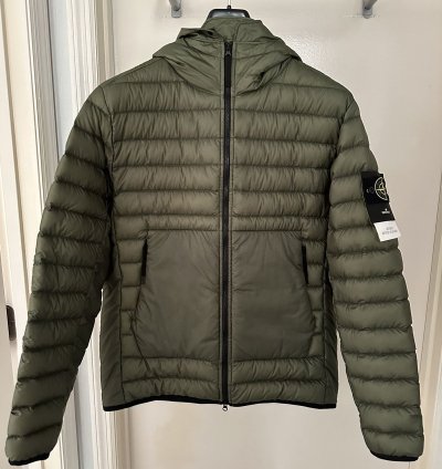 Stone Island Olive Puffer Down Jacket Size