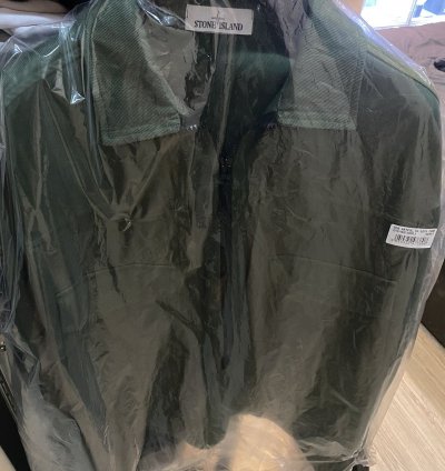Stone Island Olive Sage Half Zip Shirt Jacket
