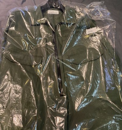 Stone Island Olive Sage Half Zip Shirt Jacket