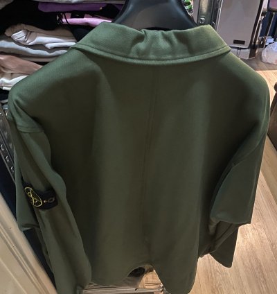 Stone Island Olive Sage Half Zip Shirt Jacket
