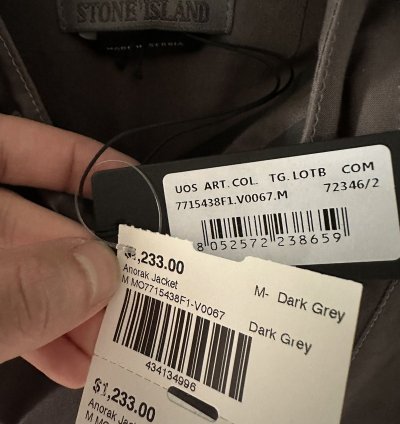 Stone Island Organic Ventile Ghost Piece Anorak Dark Grey
