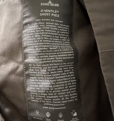 Stone Island Organic Ventile Ghost Piece Anorak Dark Grey