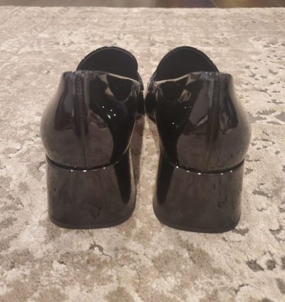 Prada Loafers Leather Black Chunk Heel Sz 8 5us 38 5