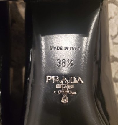 Prada Loafers Leather Black Chunk Heel Sz 8 5us 38 5