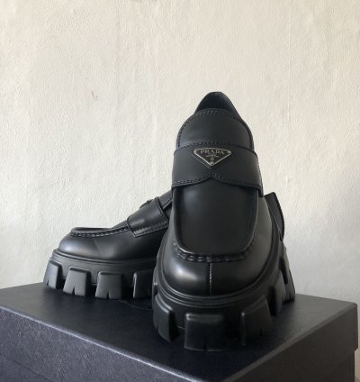 Prada Loafers Monolith Brushed Leather
