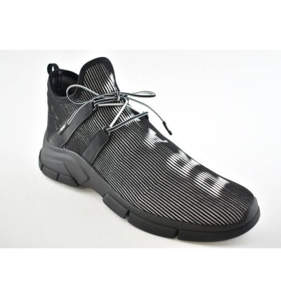 Prada Logo Knit Row Sock Black White Low Flat Trainer
