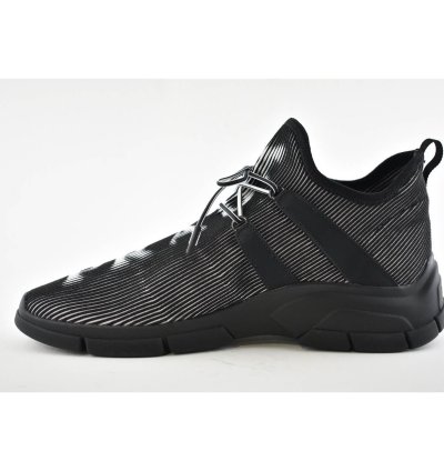 Prada Logo Knit Row Sock Black White Low Flat Trainer