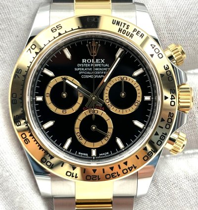 Rolex Daytona Unworn Cosmograph Daytona 40mm Black Dial Two Tone Bracelet 126503 Box Papers 2024