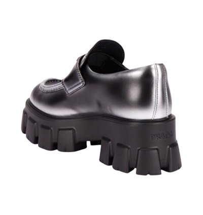 Prada Logo Monolith Leather Loafers