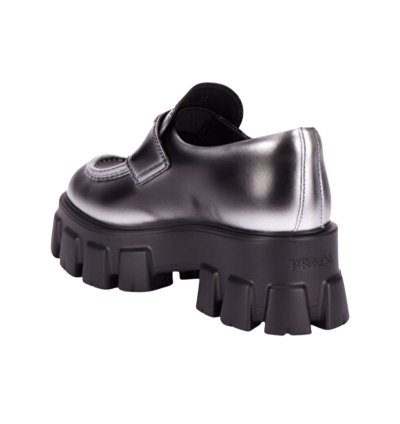 Prada Logo Monolith Leather Loafers