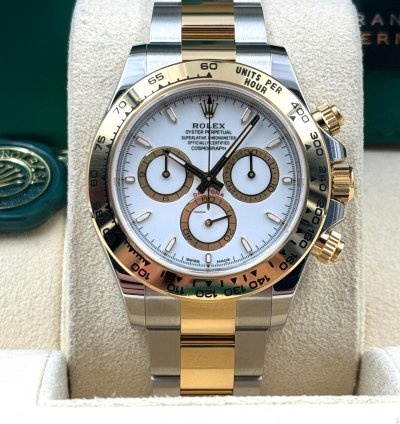 Rolex Daytona Unworn Cosmograph Daytona 40mm White Dial Two Tone Bracelet 126503 Box Papers 2024