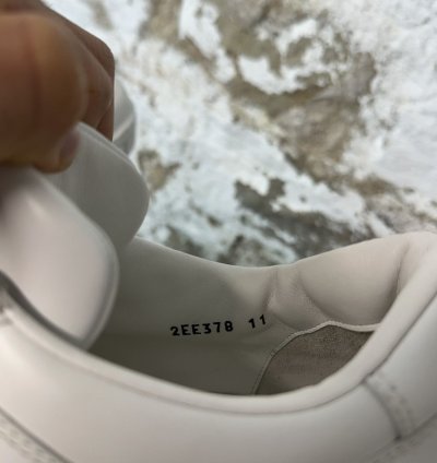 Prada Logo Plaque White Leather Low Top Sneaker Size 11 New