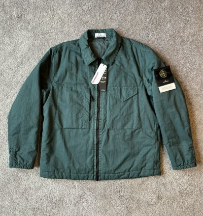 Stone Island Padded Zipped Overshirt Jacket Petrol