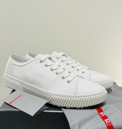 Prada Low Top Canvas Leather Sneakers Shoes