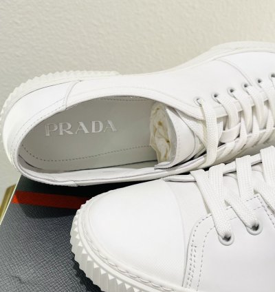 Prada Low Top Canvas Leather Sneakers Shoes