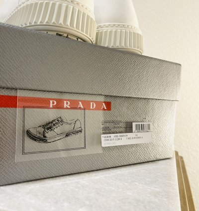 Prada Low Top Canvas Leather Sneakers Shoes