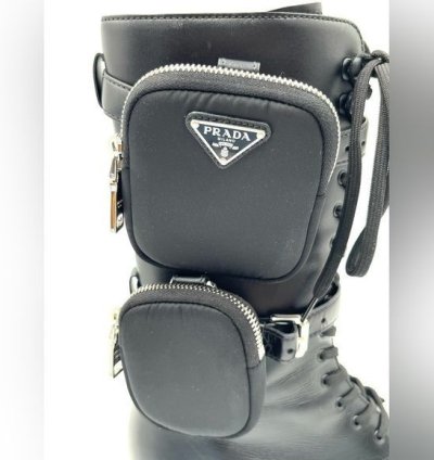 Prada Lug-sole Leather Combat Boots