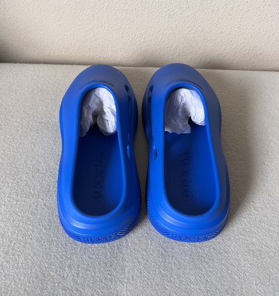 Prada Mellow Rubber Slip Ons In Blue