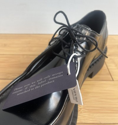 Prada Men Black Spazzolato Leather Shoes