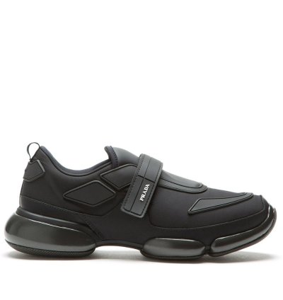 Prada Men Cloudbust Sneaker Shoes Black Strapped