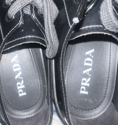 Prada Mens Leather Monolith Spazzolato Lace-up Derby