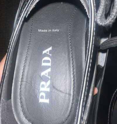 Prada Mens Leather Monolith Spazzolato Lace-up Derby